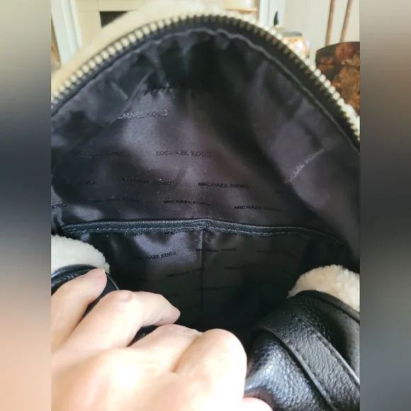 Michael Kors Shearling Backpack in Cream by Michael Kors] - Picture 7 of 8